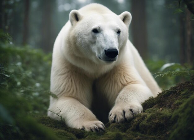 写真 ジャングルの北極クマ
