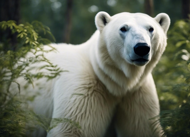 Фото Белый медведь в джунглях