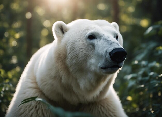 写真 ジャングルの北極クマ