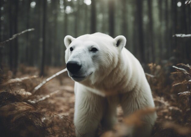 写真 ジャングルの北極クマ