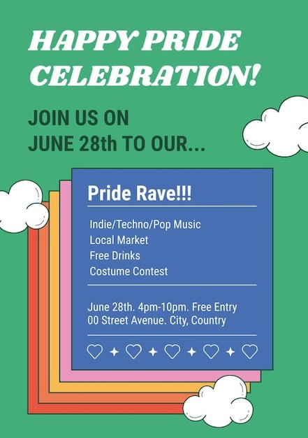 사진 파티 에 대한 메시지 를 담은 음악 축제 의 포스터