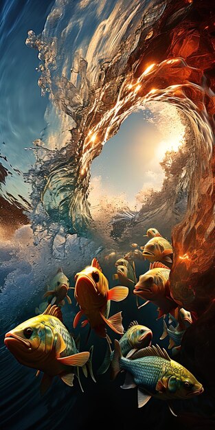 사진 물 속 의 물고기 들 이 있는 영화 의 포스터