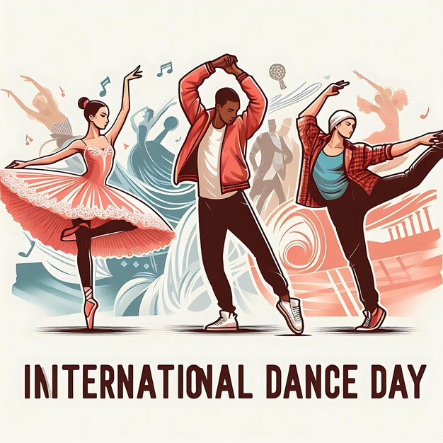 Фото Плакат для национального дня танца в международном танце