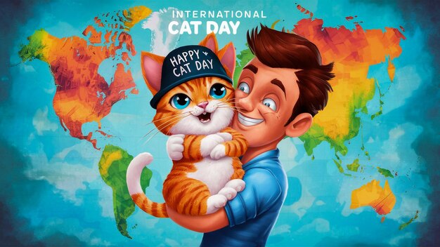 Фото Плакат на день лучшей кошки в мире