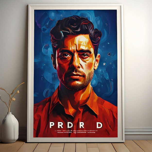 사진 a poster of a man in a red shirt that says d d