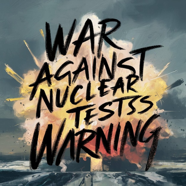 写真 核実験に対する戦争と書かれたポスター