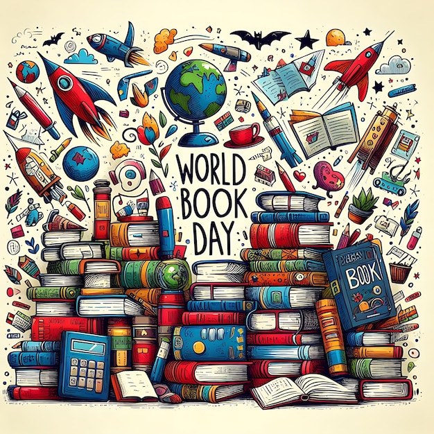 Фото Плакат с книгой, написанной всемирным днем
