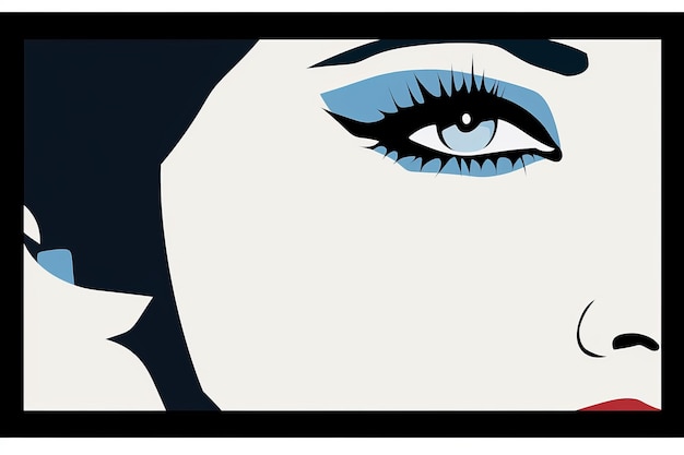 写真 女性の顔と青い目を持つポスター