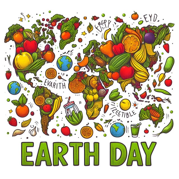 사진 지구의 날 (earth day) 이라는 단어가 새겨진 포스터.