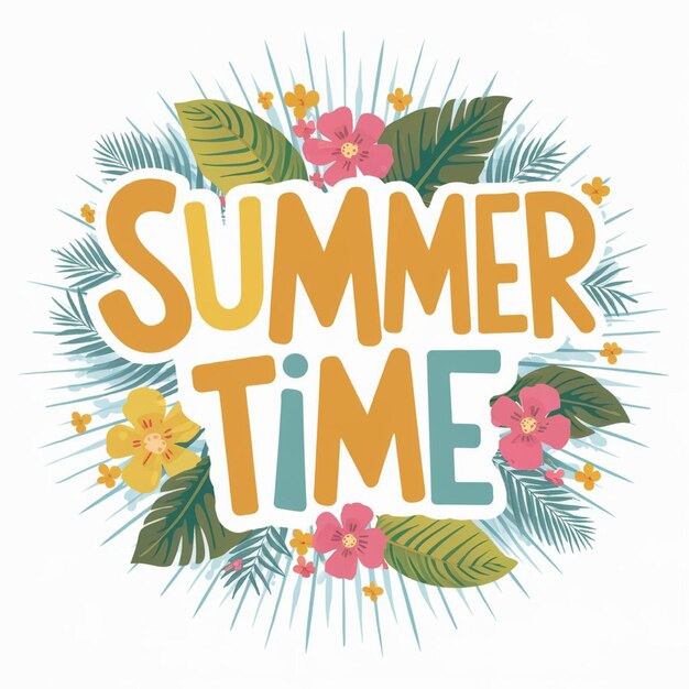 사진 여름 시간 이라는 단어 가 새겨진 포스터