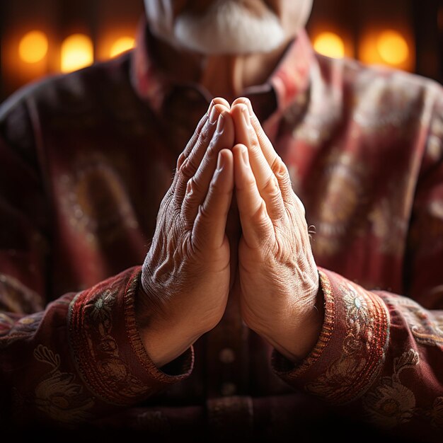 写真 祈っている女性の手