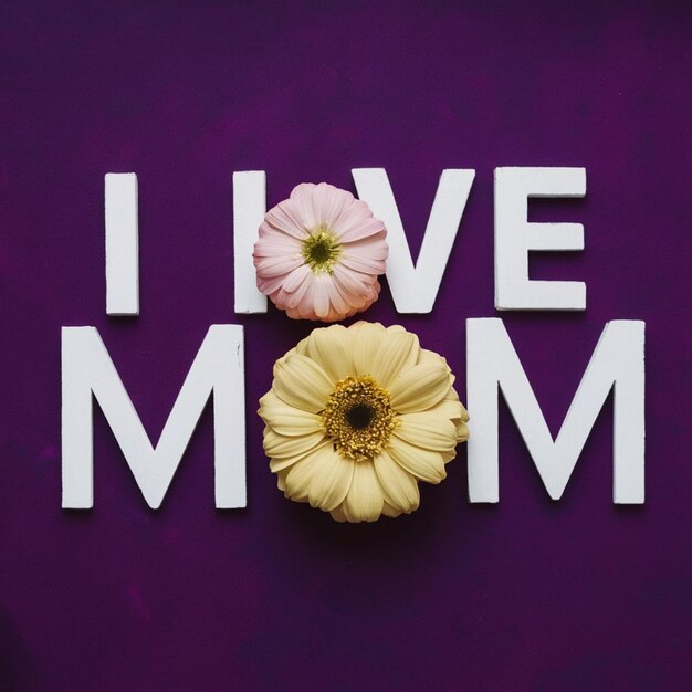 사진 보라색 배경에는 'i live mom'라는 글자가 새겨져 있습니다.