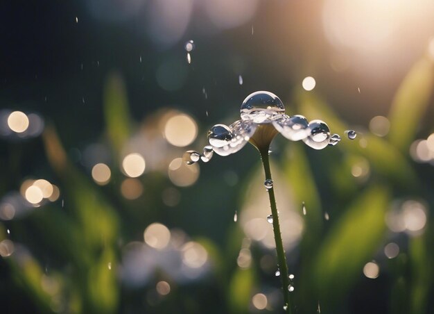 Фото Капля дождя питает цветок красивые цветы с каплями воды