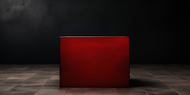 Фото Красный и черный куб, сидящий на столе.