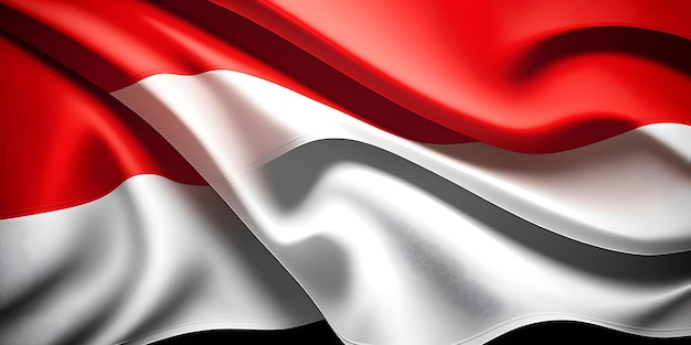 사진 예멘이라는 단어가 적힌 빨간색과 흰색 인도네시아 국기