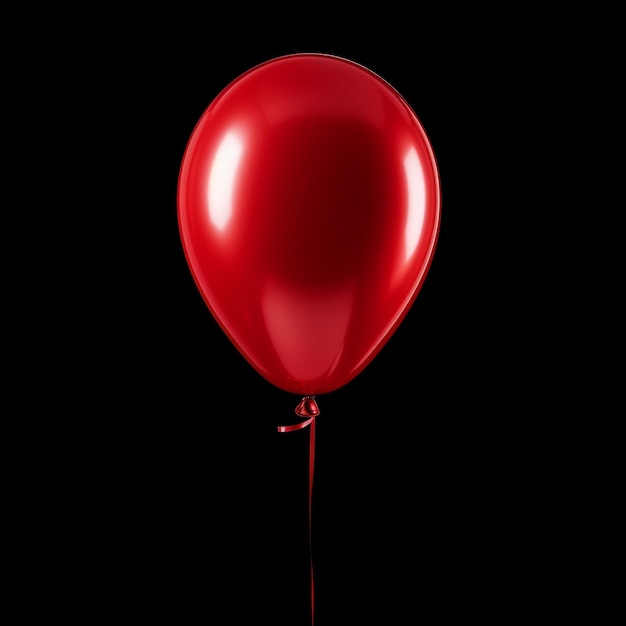 Фото Красный воздушный шар на черном фоне