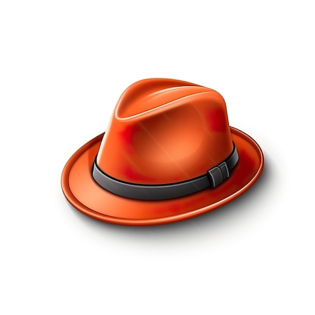 Фото Иконка красной шляпы очень подробно выделена на белом фоне
