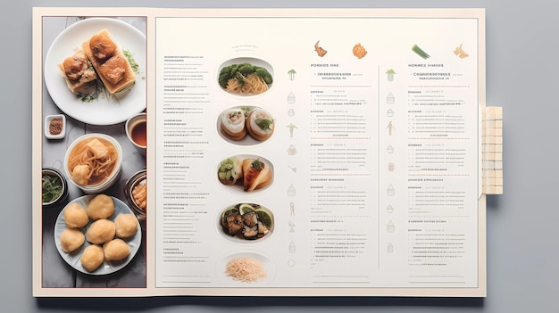 사진 디름섬 음식 을 위한 레스토랑 메뉴 책