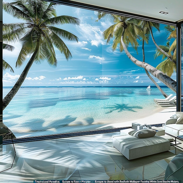 Фото Комната с видом на океан и пальмы