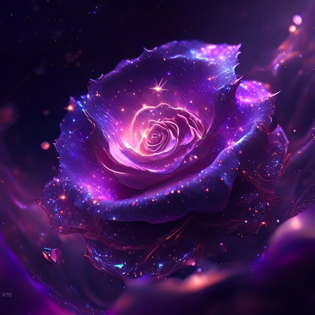 写真 銀河の中の薔薇