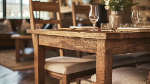 Фото Рустическая, но элегантная столовая, украшенная ручной деревянной столовой.