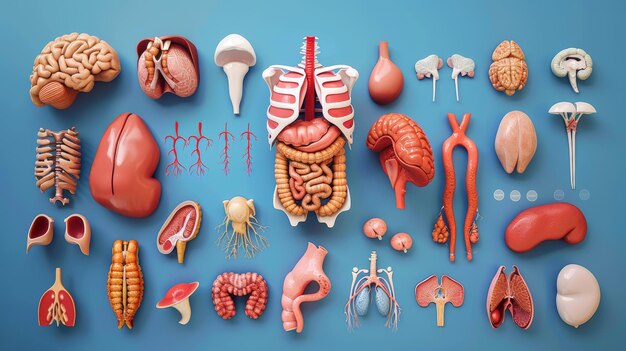 Фото a set of illustrations of human organs