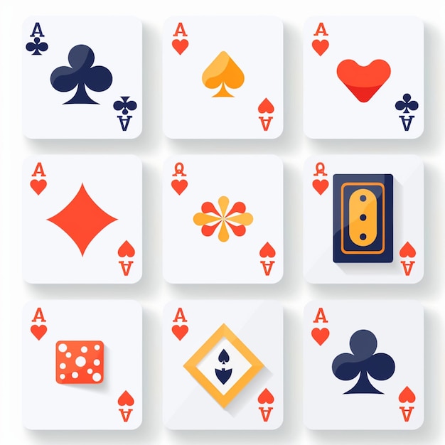 사진 게임 카드와 게임 카드를 포함한 게임 카드 세트