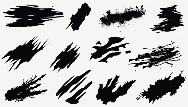 Фото Набор с различными черными щетками в стиле отрицательных пространств