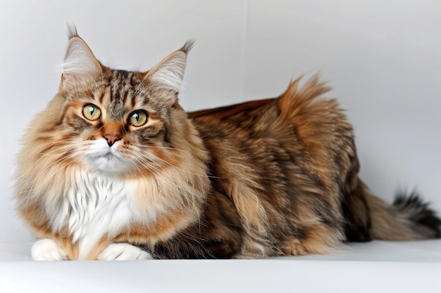 写真 輝く背景に孤立したシベリアの猫は,王室の優雅さと壮大な魅力を発揮しています