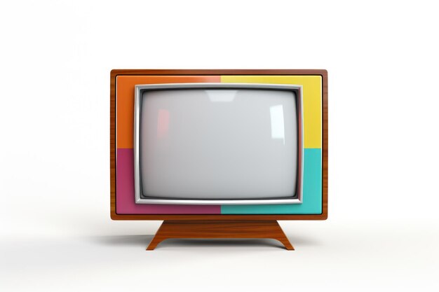 사진 ⁇ 색 배경 에 고립 된 단일 텔레비전