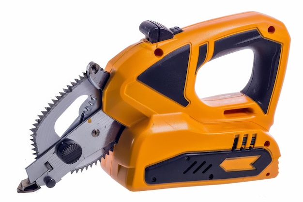 Фото a sleek orange corded mini circular saw