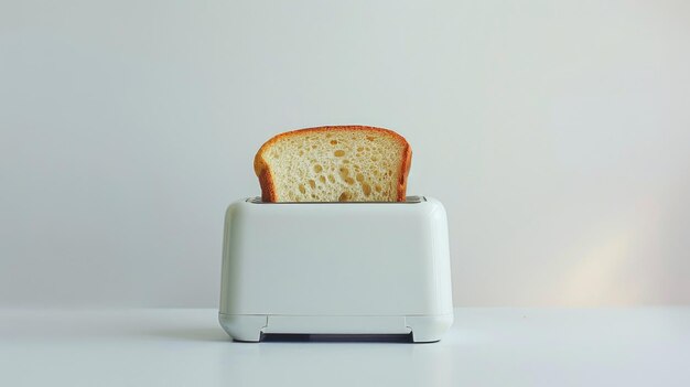 Фото Кусочек хлеба в тостере идеально подходит для завтрака.