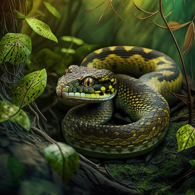 Photo a_snake_that_is_in_the_junglet__ai_generated