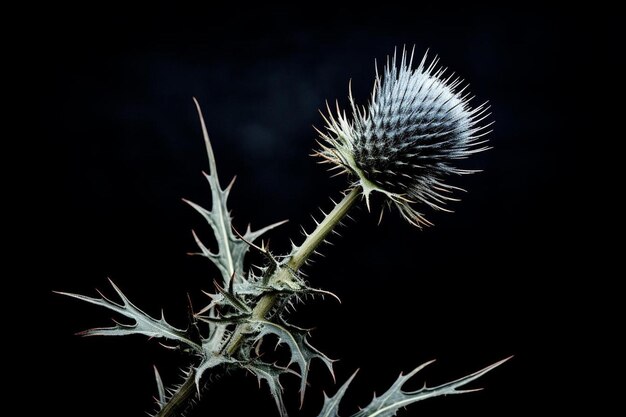 写真 暗い背景を持つとがった植物