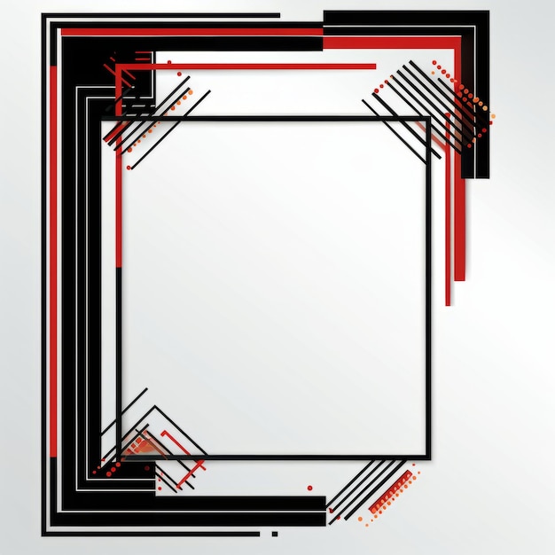 Фото Квадратная рамка с красными и черными линиями на ней