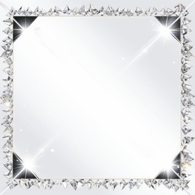 写真 その上にダイヤモンドを飾った正方形の鏡