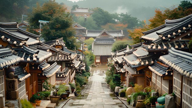 Photo a_street_view_of_the_joseon_dynasty_in_korea