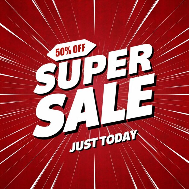 사진 a super sale sign that says super sale today