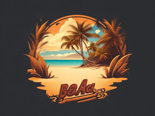 Фото Логотип футболки для пляжа