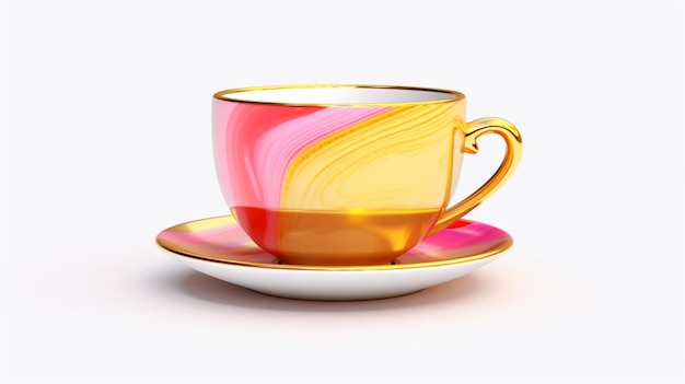 Фото Чашка чая с использованием смелого и игривого продвижения ai generative