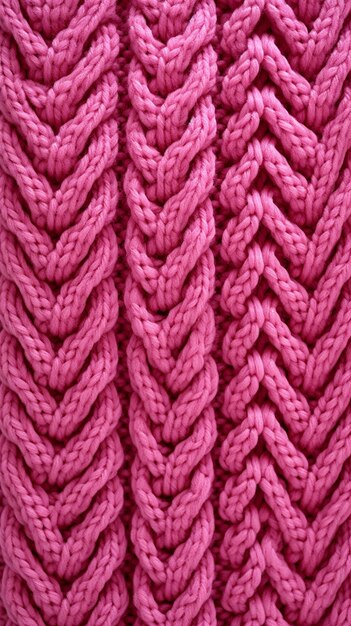 Фото Текстура из вязанной шерстяной розовой ткани