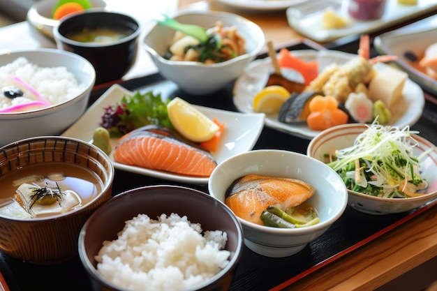 写真 伝統的な日本の朝食