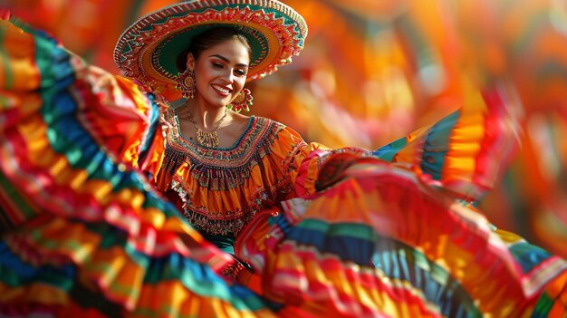 写真 メキシコ の 伝統 的 な 踊り手 の 背景 の 演奏