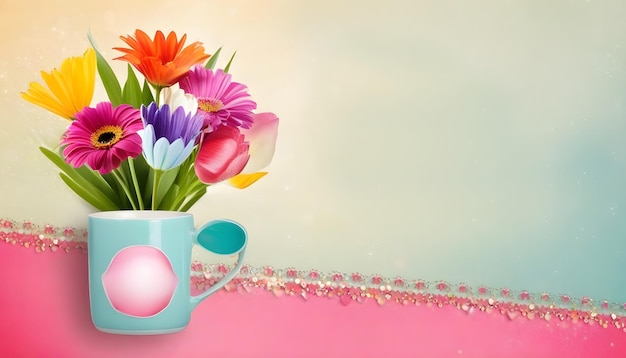 Фото Ваза с цветами на фоне стола