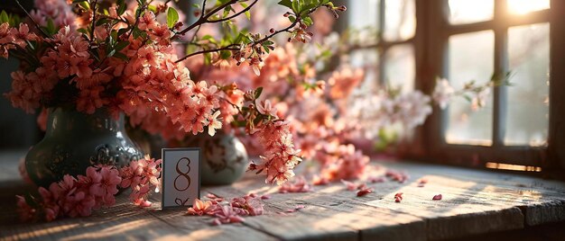 写真 窓の隣のテーブルに座っている花瓶