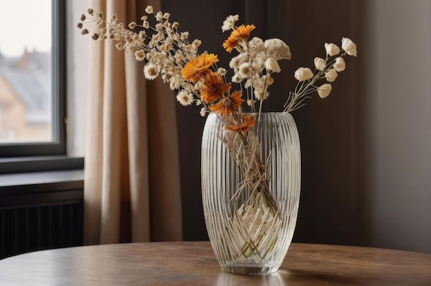写真 乾燥した花の花瓶