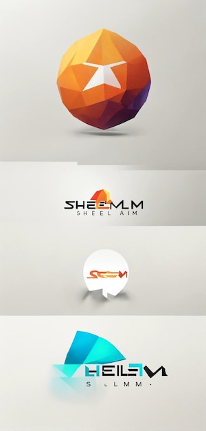 写真 白い背景にシェレムというゲーム会社のシンプルでミニマリストなロゴ