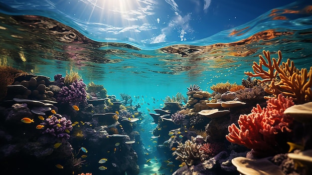 A_vibrant_coral_reef_teeming_with_colorful_marine_life