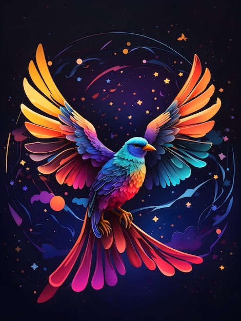 A_vibrant_gradientfilled_bird_logo_soaring_thro