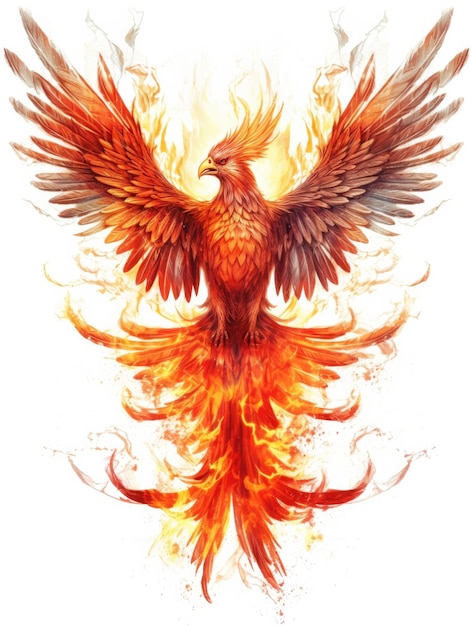 a_vintage_Fiery_phoenix_Transparent_background